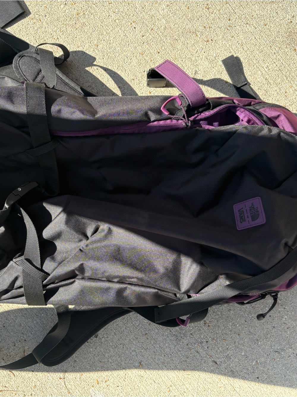 The North Face & vans women’s hiking backpack black and Purple Backpack